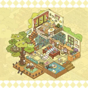 The Bunny Cottage | Cute Scene Stickers from ASMR Stickers brings a cozy and whimsical 3D miniature sticker scene to life. This charming cottage features multiple rooms, including a bedroom, living room, kitchen, and outdoor deck, creating a warm and inviting atmosphere. The scene showcases adorable bunny characters engaging in activities like reading, cooking, and relaxing, adding a playful touch. Detailed elements such as a bookshelf, a tree with a nest, a pool with a rubber duck, and tiny furniture enhance the realism and depth of the design. Perfect for DIY sticker decoration, planner embellishments, and creative journaling, this cute scene stickers is ideal for sticker collectors, ASMR enthusiasts, and interactive sticker games. Its high-quality, reusable design makes it a great addition to scrapbooks, kawaii-themed crafts, and creative expression. Experience the charm of Bunny Cottage with this beautifully crafted sticker set!