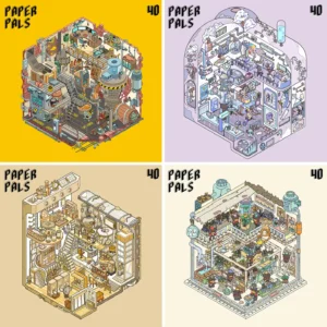 The Echoes of the Wasteland | Miniature Scene Stickers from ASMR Stickers bring four unique post-apocalyptic settings to life. This 3D scene sticker collection features Perpetual Power Plant, Sundry Farm, Mechanical Ark, and Twilight Pharmacy, each designed with intricate details and immersive storytelling. Perpetual Power Plant showcases an industrial landscape filled with machinery, pipes, and workers, capturing the essence of a futuristic energy hub. Sundry Farm presents a resourceful agricultural setting with crops, animals, and farming tools, highlighting survival and sustainability. Mechanical Ark depicts an enclosed high-tech environment with advanced robotics, gears, and mechanical structures, creating a futuristic refuge. Twilight Pharmacy illustrates a cozy, multi-level pharmacy with shelves of medicine, glowing lights, and intricate decor, evoking a mysterious yet comforting atmosphere. Perfect for DIY sticker decoration, planner embellishments, and creative journaling, these miniature scene stickers are ideal for sticker collectors, ASMR enthusiasts, and dystopian world-building fans. Their high-quality, reusable design makes them great for scrapbooks, sci-fi crafts, and immersive storytelling. Step into a world of survival and innovation with this beautifully crafted sticker set!
