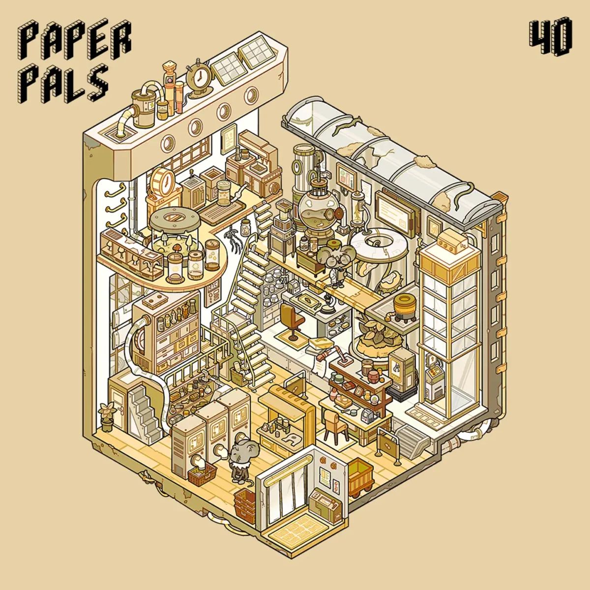 The Echoes of the Wasteland | Miniature Scene Stickers — Twilight Pharmacy from ASMR Stickers brings a mysterious post-apocalyptic pharmacy to life. This 3D scene sticker features a multi-level pharmacy filled with shelves of medicine, glowing lights, and intricate steampunk-inspired decor, creating an immersive and atmospheric setting. The scene showcases characters engaged in various activities, such as mixing potions, organizing supplies, and exploring hidden compartments, adding depth and storytelling. The pharmacy is designed with pipes, gears, and vintage machinery, enhancing its dystopian aesthetic. The detailed artwork makes this sticker visually captivating and unique. Perfect for DIY sticker decoration, planner embellishments, and creative journaling, this miniature scene stickers is ideal for sticker collectors, ASMR enthusiasts, and fans of dystopian world-building. Its high-quality, reusable design makes it a great addition to scrapbooks, sci-fi crafts, and immersive storytelling. Step into the intriguing world of Twilight Pharmacy with this beautifully crafted sticker set!