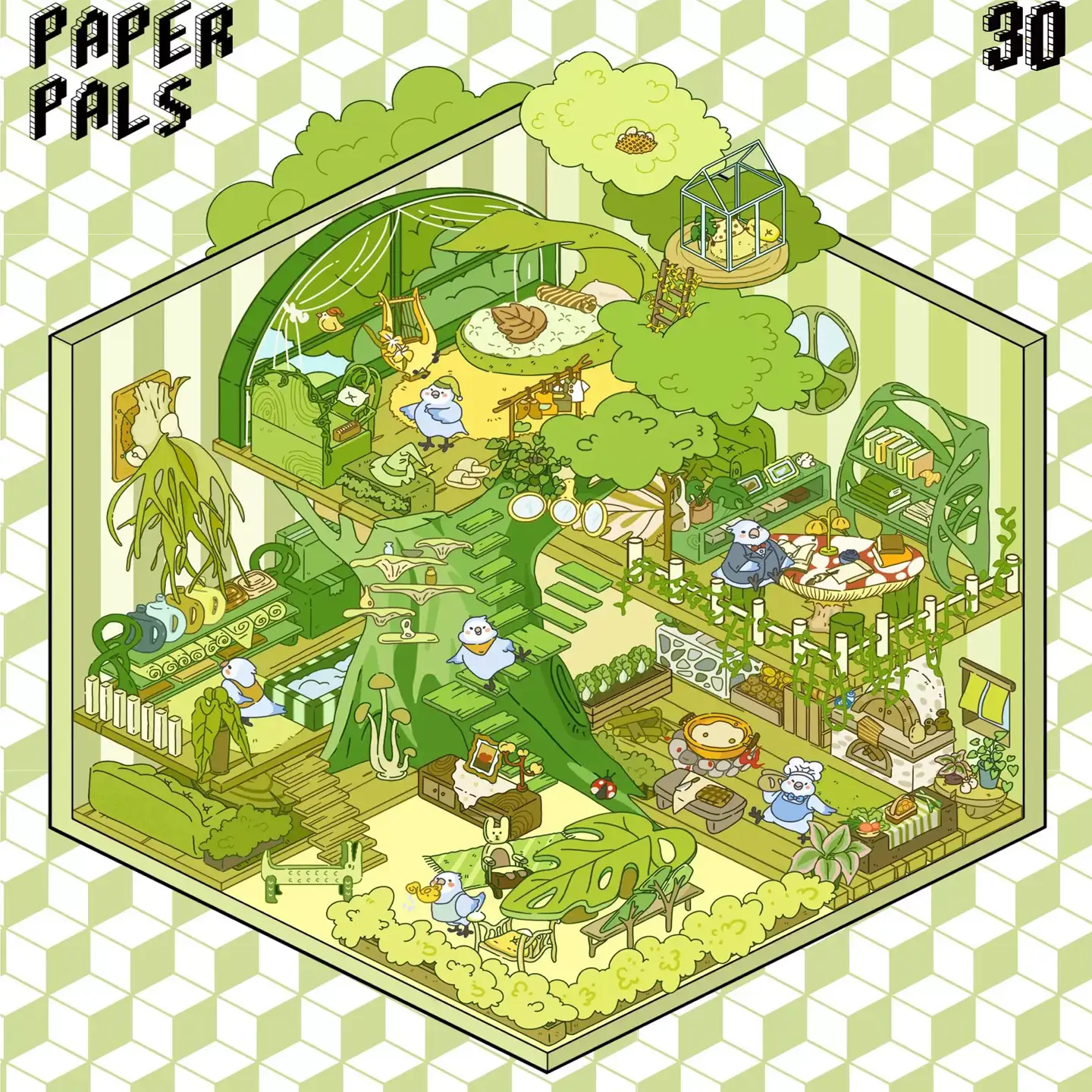 The Fantasy Kingdom | Scene Stickers — Forest Furniture Store from ASMR Stickers brings a whimsical woodland shop to life. This 3D scene sticker features a cozy forest setting filled with handcrafted wooden furniture, lush greenery, and charming animal characters, creating an enchanting and immersive atmosphere. The scene showcases adorable birds and woodland creatures interacting with furniture, crafting items, and relaxing in the natural surroundings, adding depth and storytelling. The hammock, swing, dining area, and workstations blend seamlessly with the forest environment, enhancing the rustic aesthetic. The intricate details make this sticker visually captivating and unique. Perfect for DIY sticker decoration, planner embellishments, and creative journaling, this scene stickers is ideal for sticker collectors, ASMR enthusiasts, and fantasy lovers. Its high-quality, reusable design makes it a great addition to scrapbooks, themed crafts, and immersive storytelling. Step into the magical world of the Forest Furniture Store with this beautifully crafted sticker set!