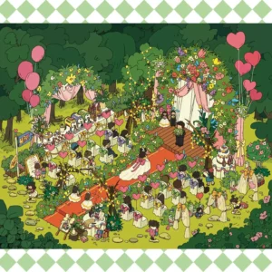 The Lawn Wedding | Miniature Scene Stickers from ASMR Stickers beautifully captures the charm of an outdoor wedding celebration. This 3D scene sticker features a picturesque setting with lush greenery, floral decorations, and heart-shaped balloons, creating a romantic and festive atmosphere. The scene showcases a bride walking down a red carpet toward the altar, where the groom awaits, surrounded by guests seated at elegantly decorated tables. Additional details include a tiered wedding cake, gift boxes, and a cozy reception area, enhancing the joyful ambiance. Perfect for DIY sticker decoration, planner embellishments, and creative journaling, this miniature scene stickers is ideal for sticker collectors, ASMR enthusiasts, and interactive sticker games. Its high-quality, reusable design makes it a great addition to scrapbooks, wedding-themed crafts, and creative expression. Celebrate love and happiness with this beautifully crafted sticker set!