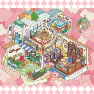 The Pillow Cottage | DIY Scene Stickers from ASMR Stickers brings a cozy and whimsical 3D miniature sticker scene to life. This charming cottage features multiple rooms, including a bedroom, dining area, kitchen, and outdoor garden, creating a warm and inviting atmosphere. The scene showcases adorable details like stuffed animals, bookshelves, a hammock, and tiny furniture, adding depth and realism. The whimsical rooftop decorations, including a star and a tree, enhance the playful aesthetic, making it visually captivating. Perfect for DIY sticker decoration, planner embellishments, and creative journaling, this DIY scenestickers is ideal for sticker collectors, ASMR enthusiasts, and interactive sticker games. Its high-quality, reusable design makes it a great addition to scrapbooks, kawaii-themed crafts, and creative expression. Experience the charm of Pillow Cottage with this beautifully crafted sticker set! You can find more details here.