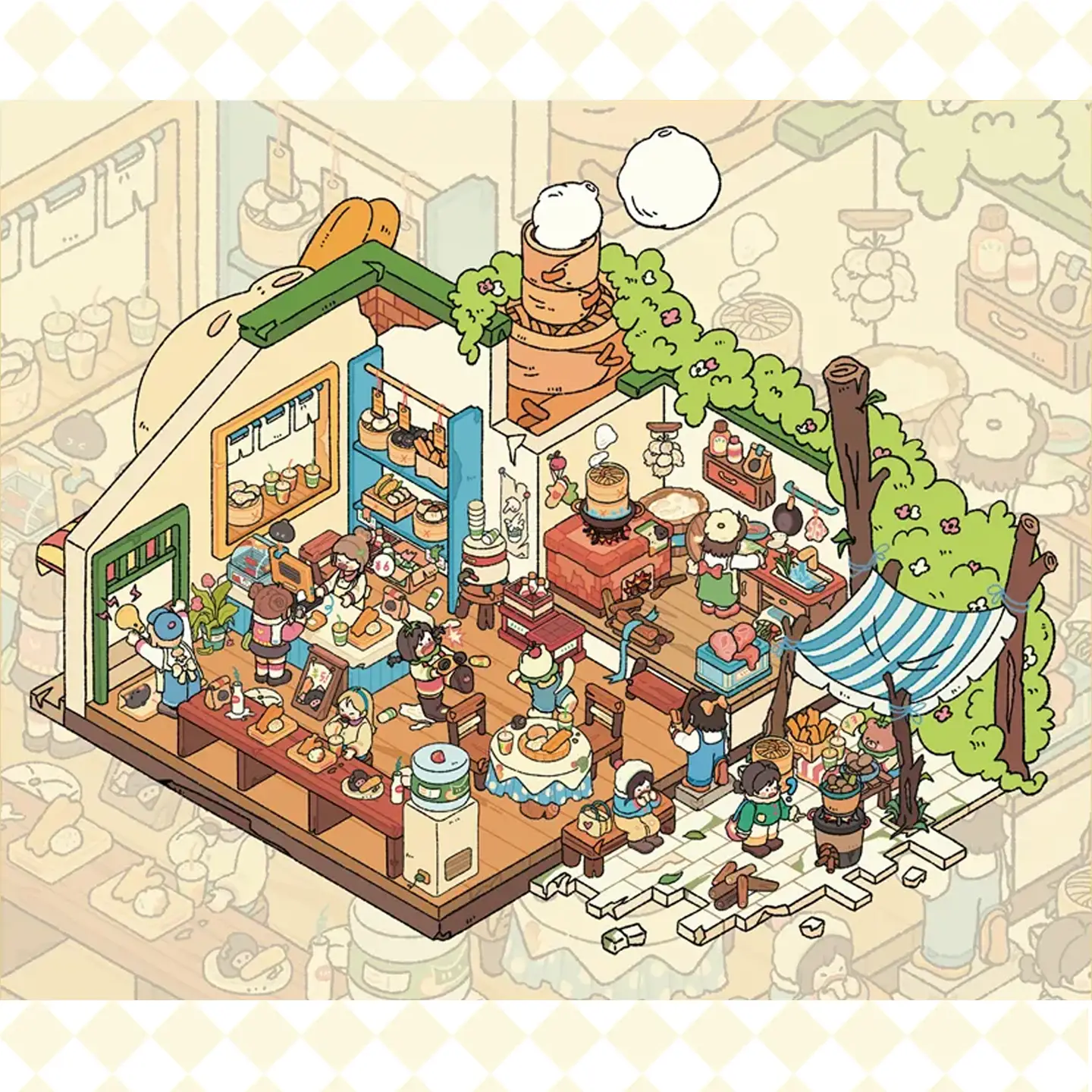 Breakfast Shop | 3D Miniature Sticker Scene - ASMR Stickers | Scene ...