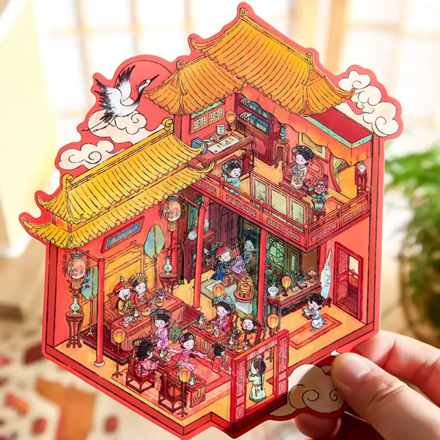 The Empresses in the Palace Scene Stickers | 3D Scene Sticker – Chinese Palace from ASMR Stickers brings the opulence of imperial China to life in exquisite detail. This meticulously crafted 3D scene sticker showcases a lavish palace interior adorned with ornate furnishings, intricate wooden carvings, and rich red drapery accented by gleaming gold trim. Every element evokes the splendor of ancient dynasties, making it a perfect decorative piece for collectors, DIY enthusiasts, and planners alike. Ideal for use in planner embellishments, scrapbooking, and creative journaling, this high-quality, reusable sticker set seamlessly merges historical elegance with modern artistry. Its SEO-friendly design and detailed craftsmanship make it a standout addition to the ASMR Stickers collection, enabling you to transform your projects into captivating displays of cultural heritage.