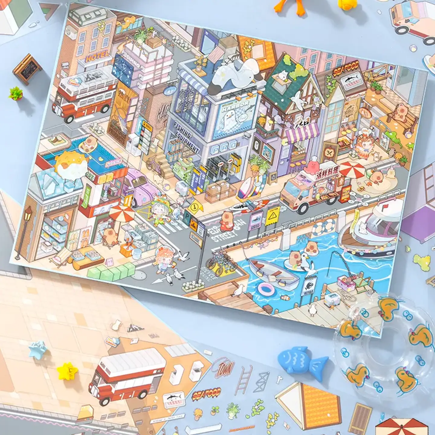 Sail into coastal charm with ASMR Stickers’ Harbor Town Scene Stickers – Harbor & Alleyway. This 3D layered PET sticker set features bustling harbor views, charming storefronts, quaint alleyways, and whimsical seaside details. Perfect for planners, journals, scrapbooks, and DIY crafts, it brings vibrant depth and storytelling to every project. Ideal for ocean lovers and creative spirits, this set adds a touch of maritime magic and small-town warmth to your pages.