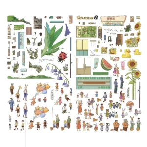 Experience the beauty of every season with ASMR Stickers’ Town Four Seasons Scene Sticker. This layered PET sticker captures a lively town as it transforms through spring blooms, summer greenery, autumn leaves, and snowy winter charm. Packed with cozy streets, seasonal details, and playful characters, it’s perfect for journals, planners, scrapbooks, and DIY crafts. Celebrate the changing seasons in one sticker set—ideal for fans of storytelling, scenic designs, and whimsical vibes.