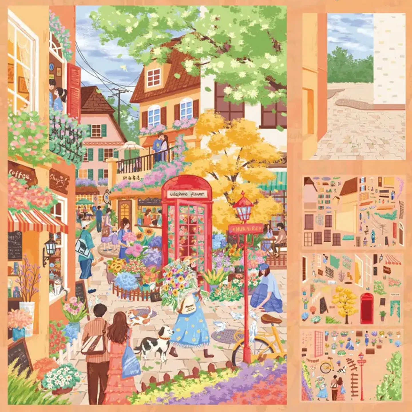 Wander through golden streets with ASMR Stickers’ Floral Whispers of the Town | Miniature Scene Sticker Set. This layered PET collection captures a vibrant autumn village—cobblestone paths, cozy cafés, flower stands, and cheerful townsfolk. Each sticker brims with seasonal charm and architectural detail, perfect for planners, journals, scrapbooks, and DIY crafts. Ideal for fans of scenic storytelling, warm colors, and whimsical design—bring a touch of fall magic to your creative world.